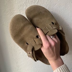 Birkenstock Suede Boston Clogs